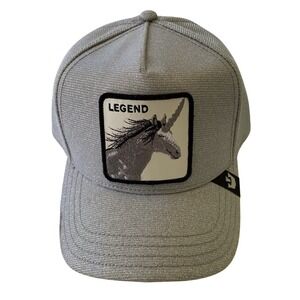 Goorin Bros The Sparkly Unicorn Legend Trucker‎ Hat Silver Glitter Limited
